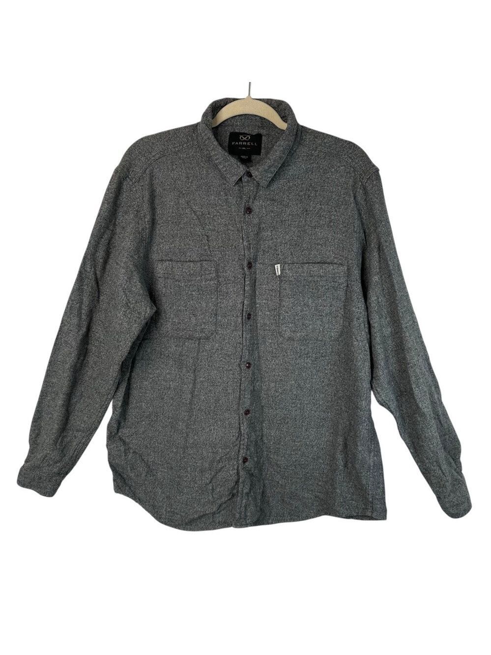 Farrell Flannel Shirt XXL Grey Button Up Long Sleeve Heritagecore Soft Warm - Picture 2 of 15